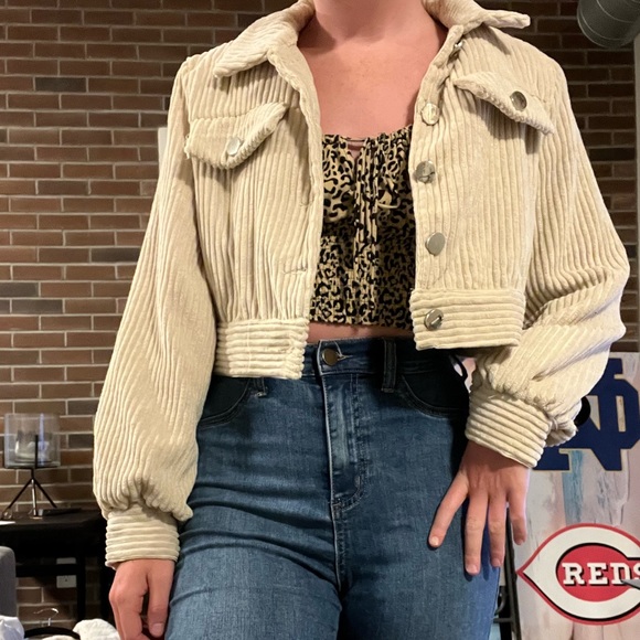 SHEIN Jackets & Blazers - SHEIN Cropped Corduroy Jacket